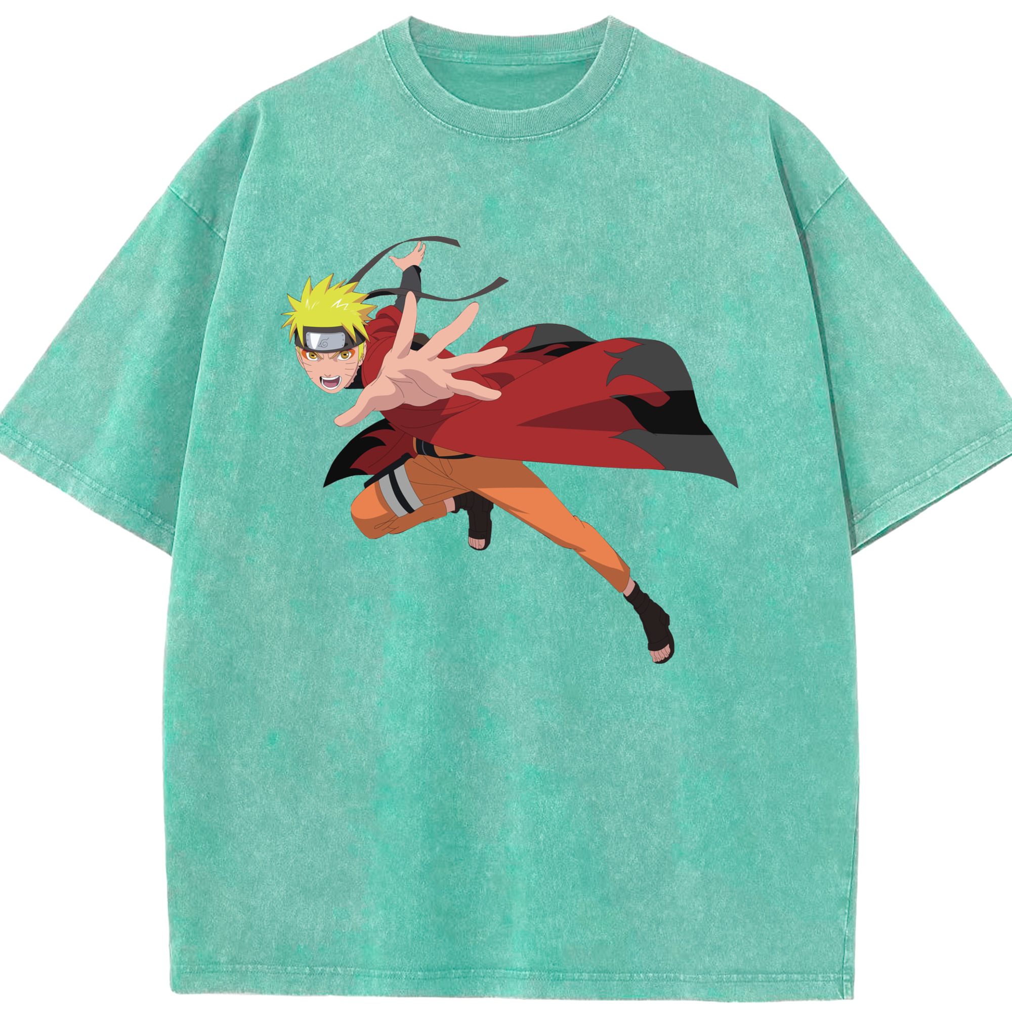 （画像用） NARUTO -ナルト- うずまき ナルト Uzumaki Naruto 綿100% ヴィンテージ風 半袖Tシャツ（フロントプリント）